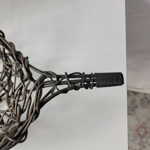 VINTAGE Woven Twisted Vine Leaf Shaped Bowl Basket Table Centerpiece Footed Rare - Picture 12 of 15